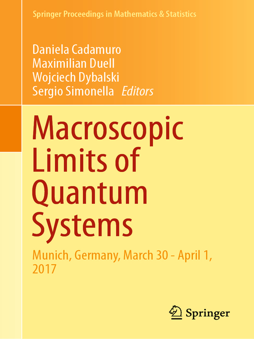 Title details for Macroscopic Limits of Quantum Systems by Daniela Cadamuro - Wait list